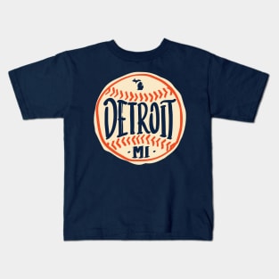 Detroit Michigan Hand Drawn Script Design Kids T-Shirt